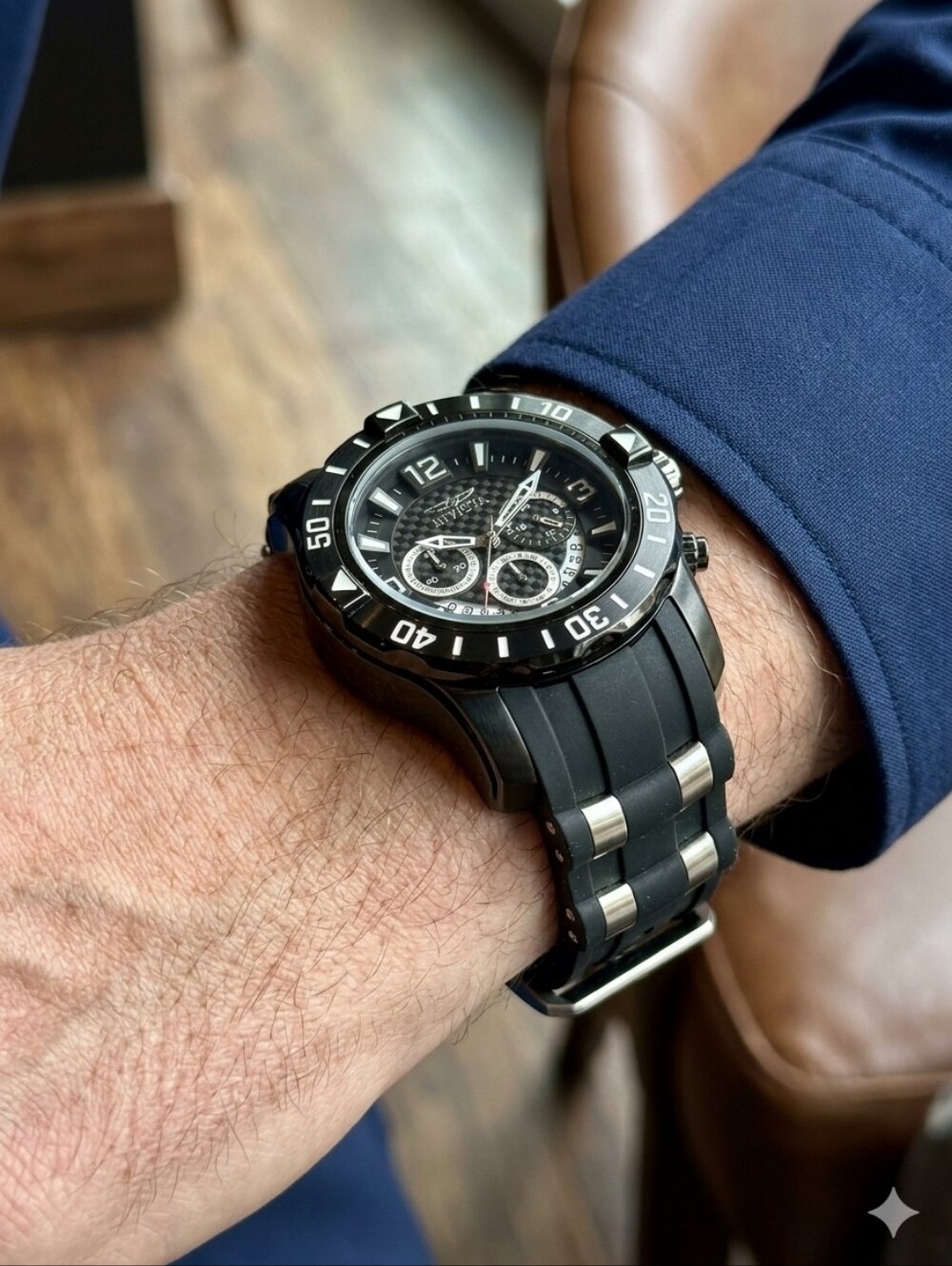 Invicta Pro Diver Silver and Black Watch
